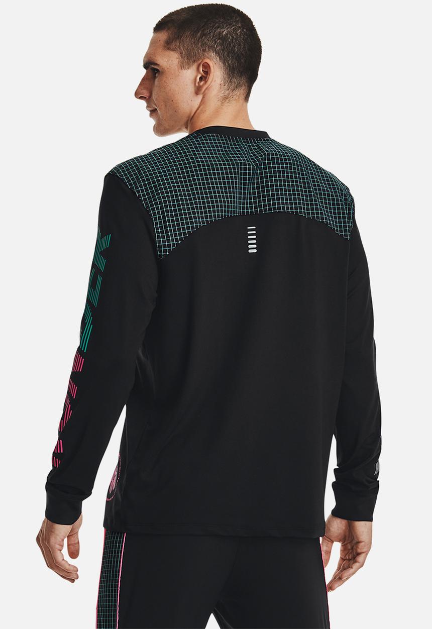 Under Armour - UA Run Anywhere Long Sleeve - Black & Electro Pink