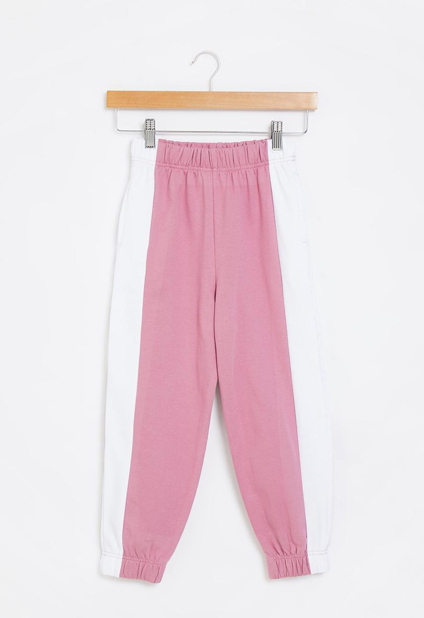 Superbalist Kids - Colourblock jogger - pink & white