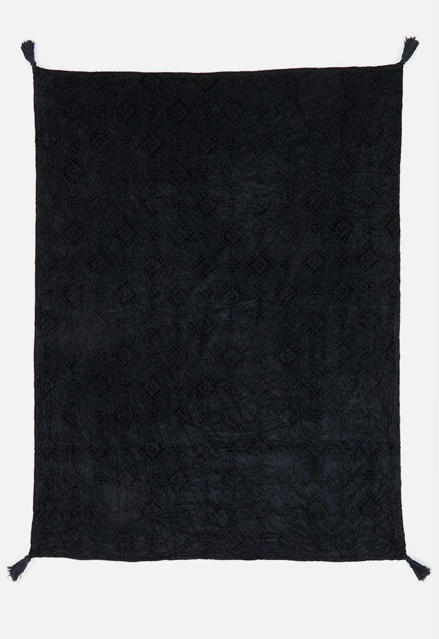 Sixth Floor - Viscose chenille jacquard throw - navy blue