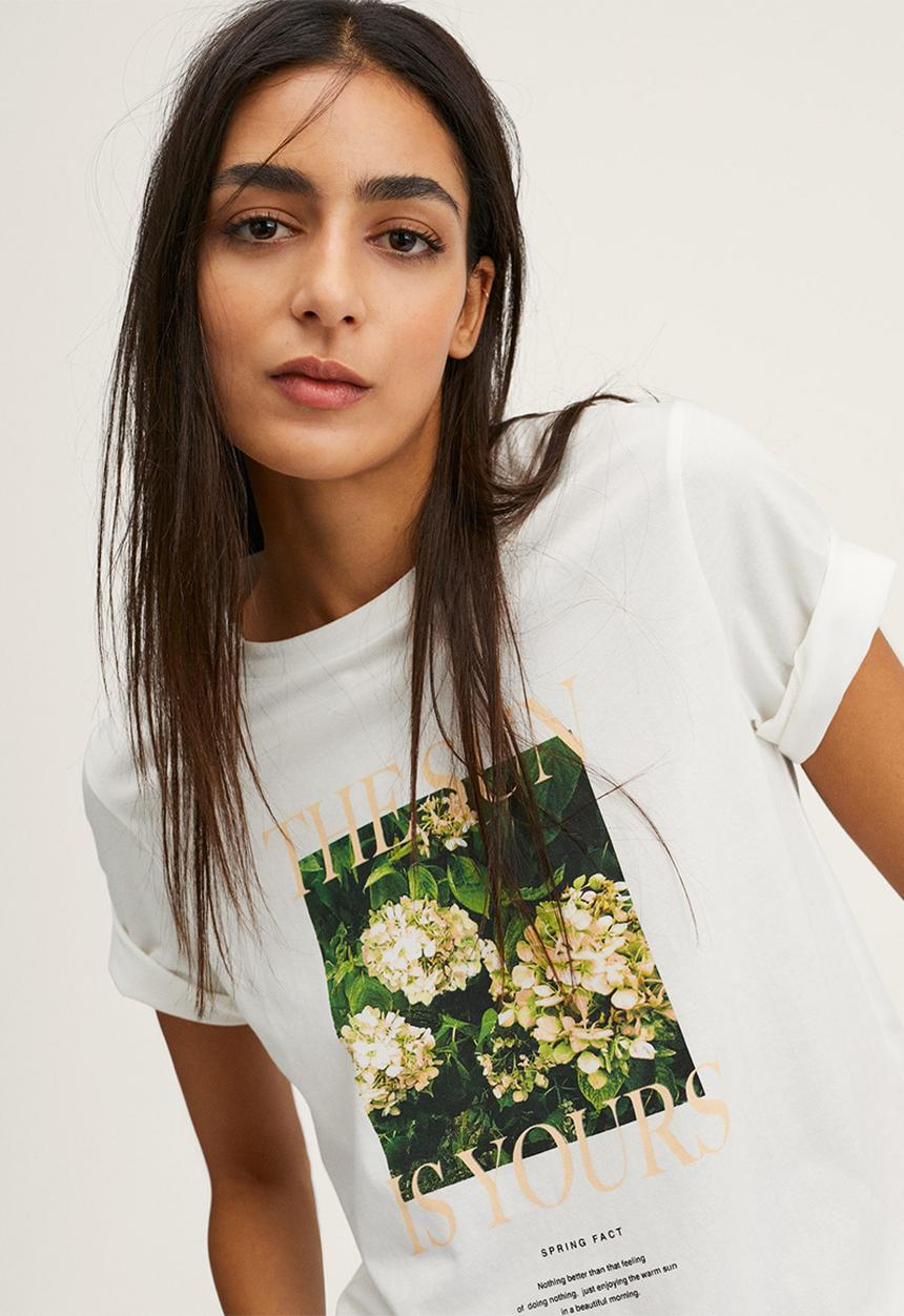 MANGO - T-shirt pstilu2 - white