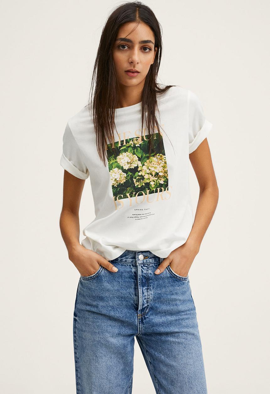 MANGO - T-shirt pstilu2 - white