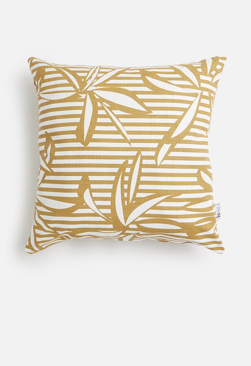Sixth Floor - Bamboo knights cushion cover - mustard