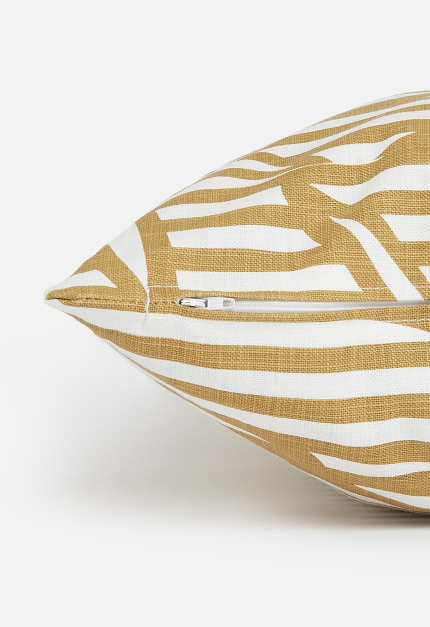 Sixth Floor - Bamboo knights cushion cover - mustard