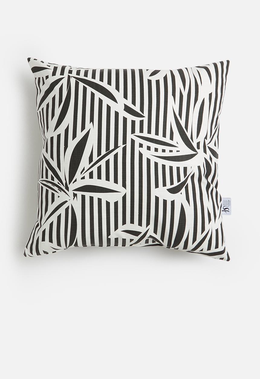 Sixth Floor - Bamboo knights cushion cover - black