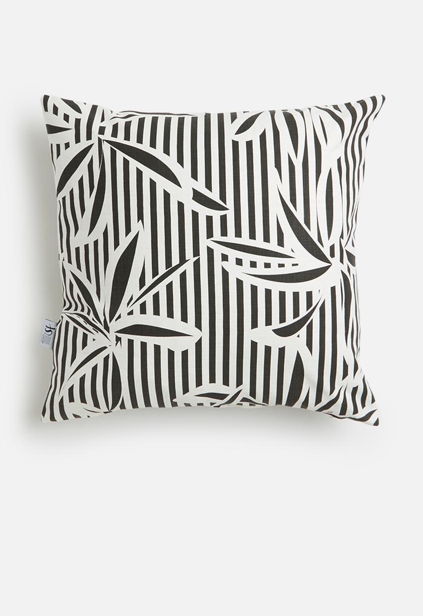 Sixth Floor - Bamboo knights cushion cover - black