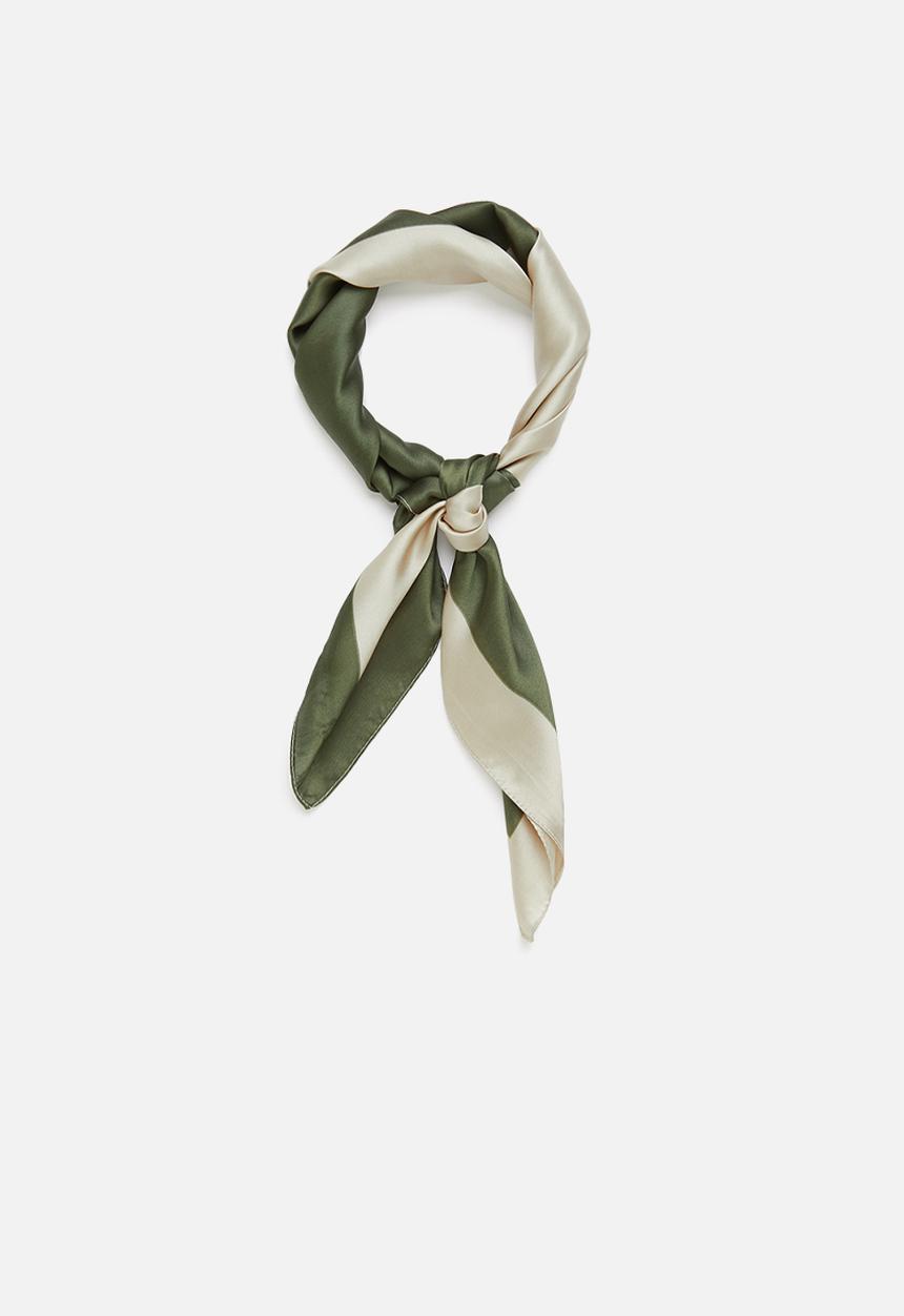 Superbalist - Colourblock neckerchief - green & cream