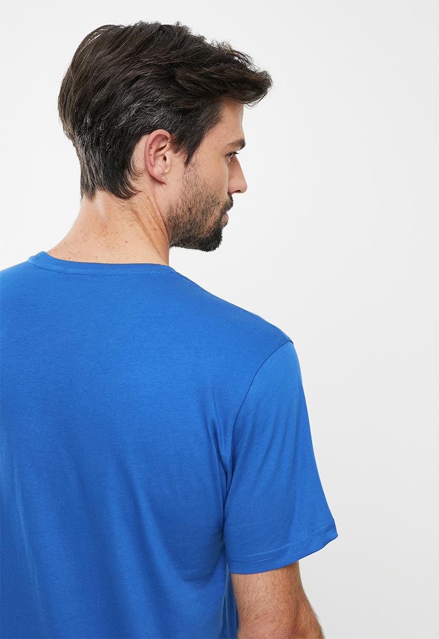 POLO - Plain CN Short Sleeve Tee - Blue