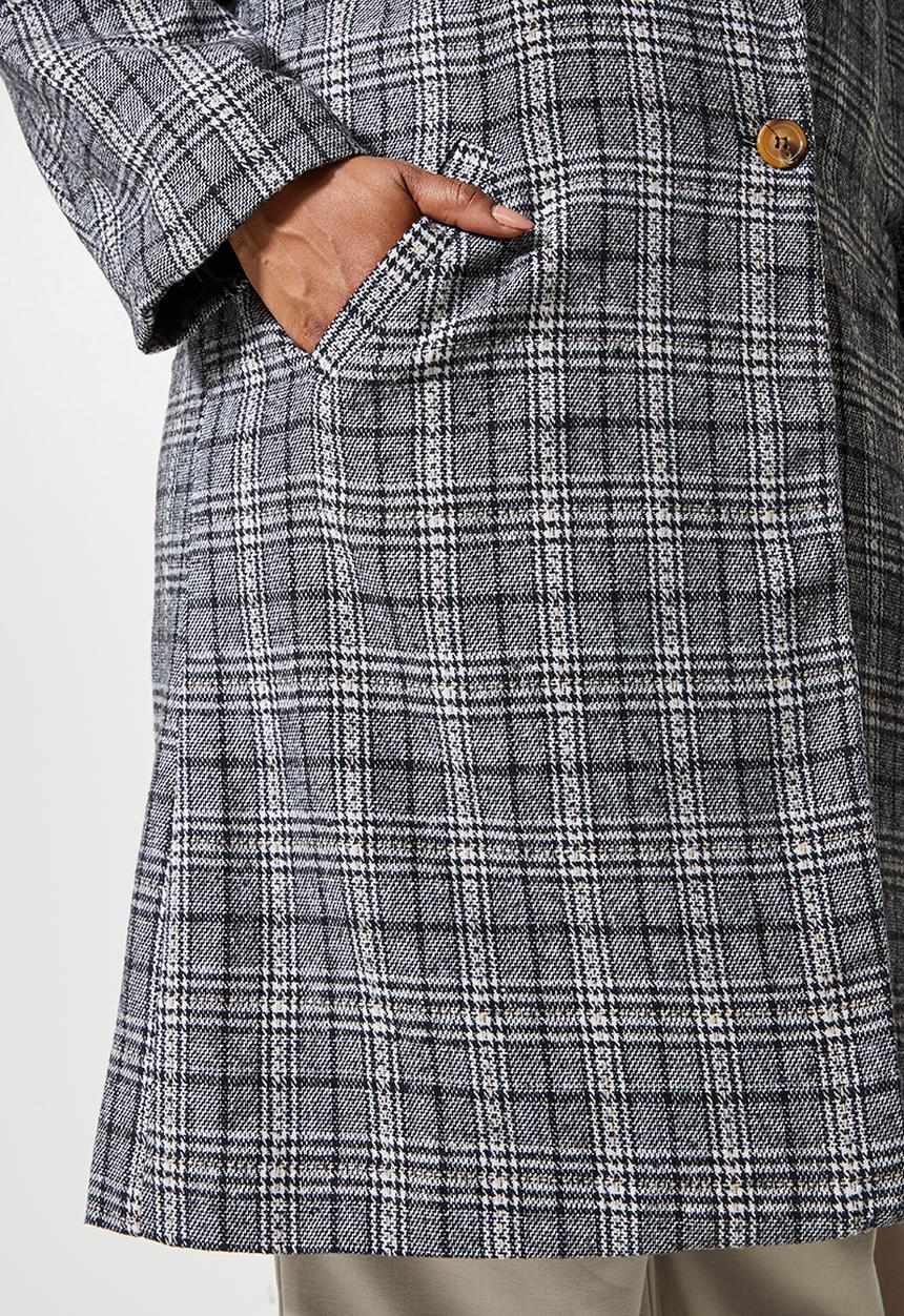 Superbalist - Midi blazer coat - check