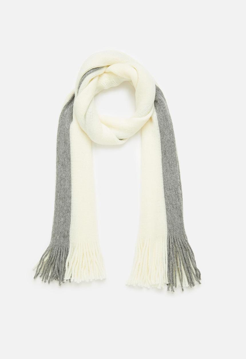 edit - Colourblock scarf - grey & cream