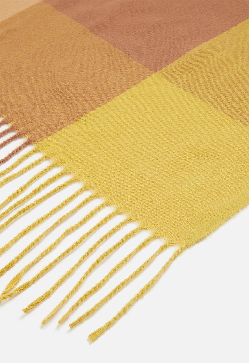 edit - Colourblock fringed scarf - multi