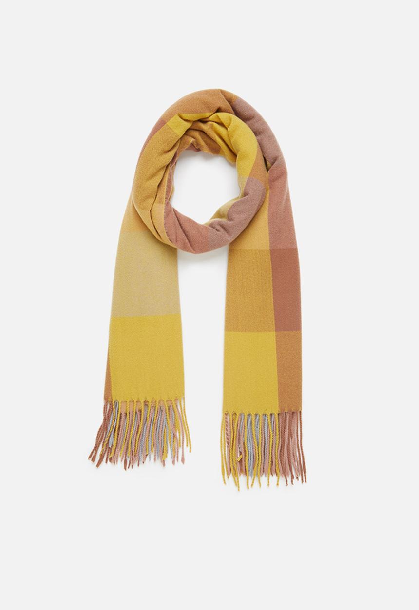 edit - Colourblock fringed scarf - multi