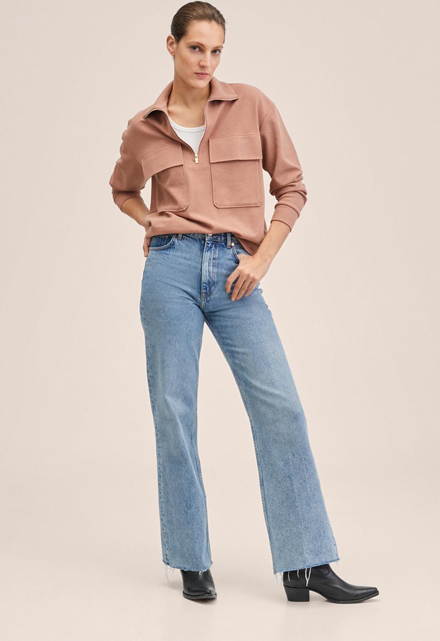 MANGO - Sweatshirt pique2 - pink