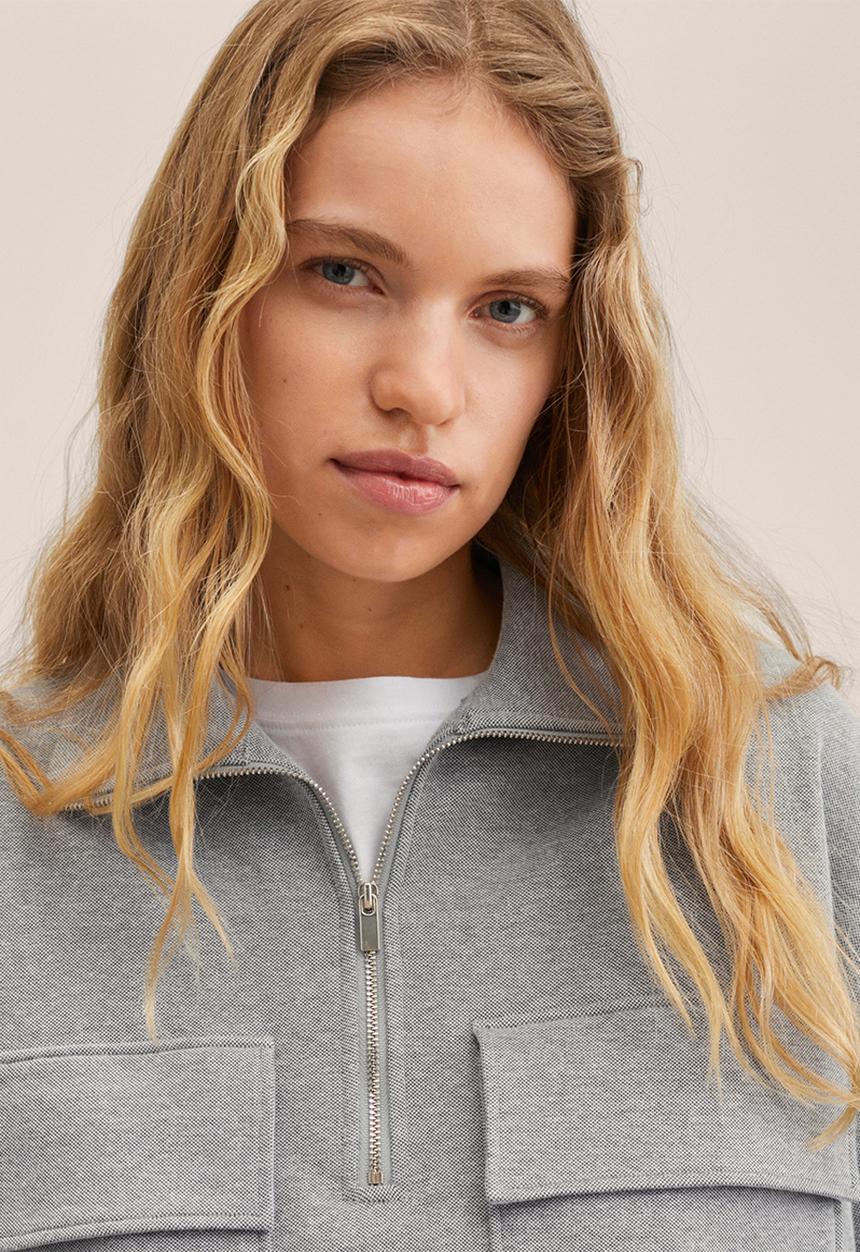 MANGO - Sweatshirt pique2 - medium grey