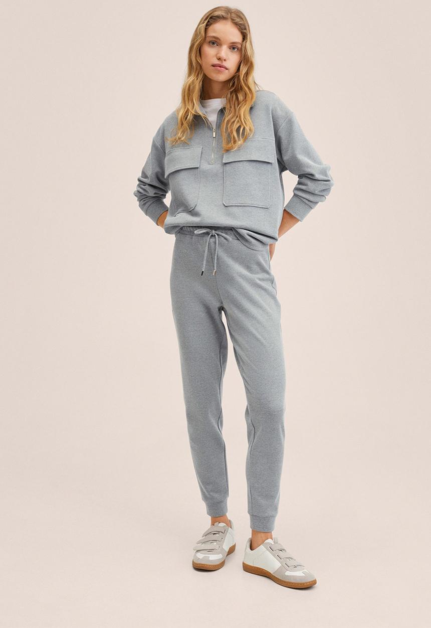 MANGO - Sweatshirt pique2 - medium grey
