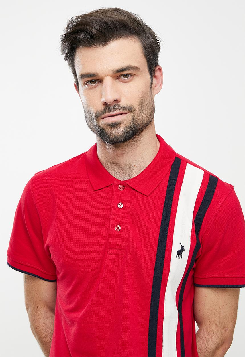 POLO - Panel Stripe Golfer - Red