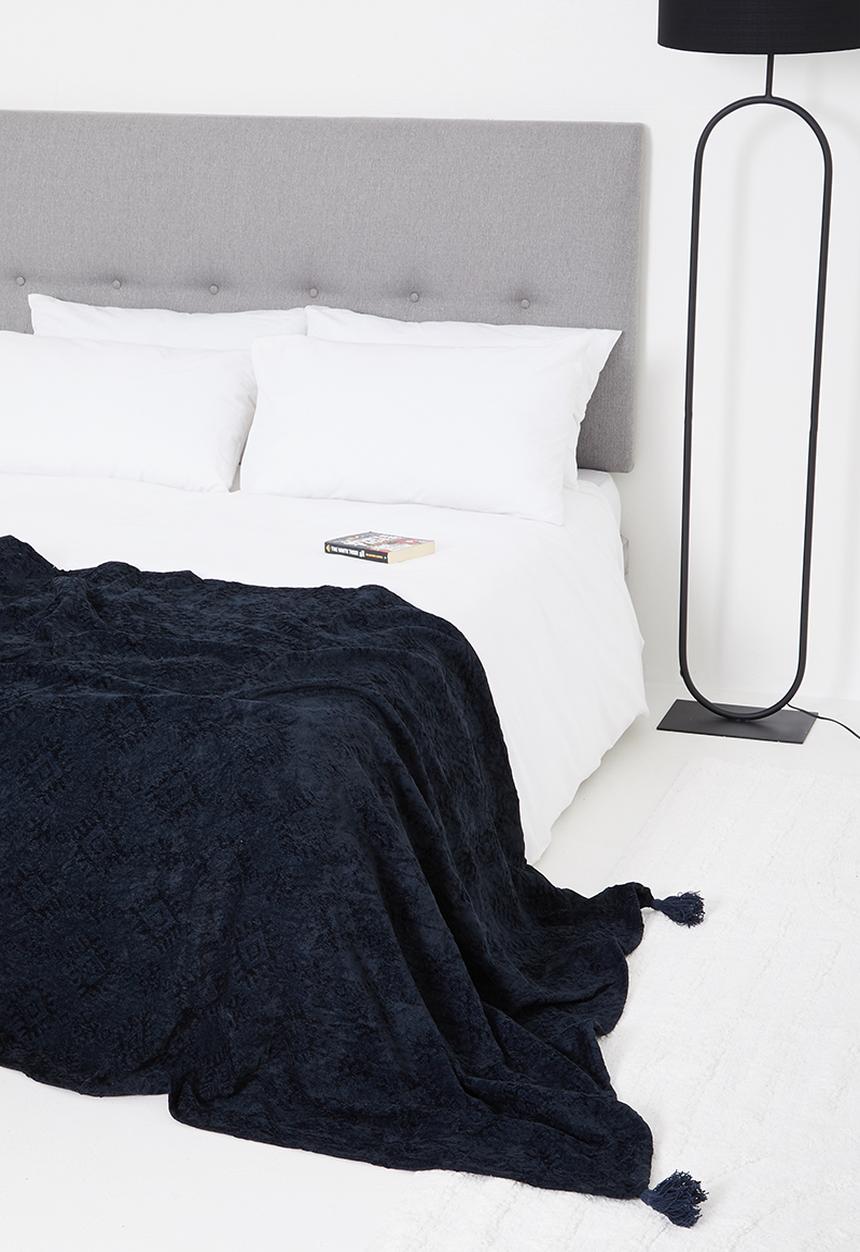 Sixth Floor - Viscose chenille jacquard throw - navy blue