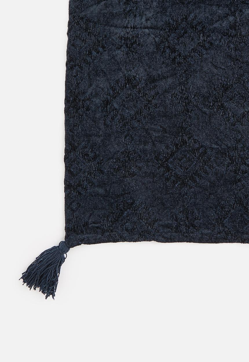 Sixth Floor - Viscose chenille jacquard throw - navy blue