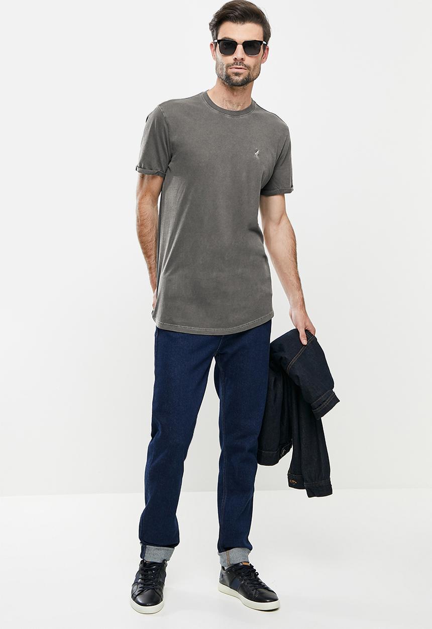 POLO - PJC  Overdyed SS Tee - Charcoal