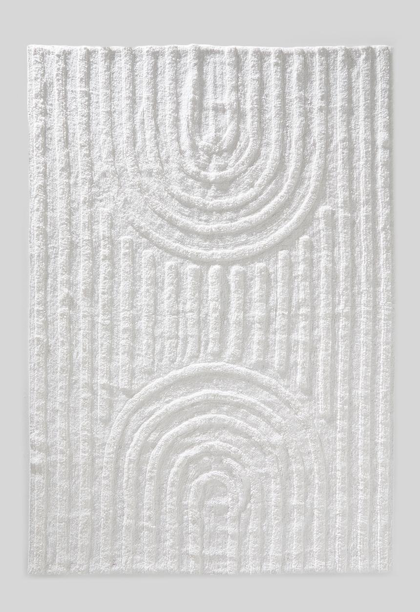 Sixth Floor - Arc cotton tufted rug – white