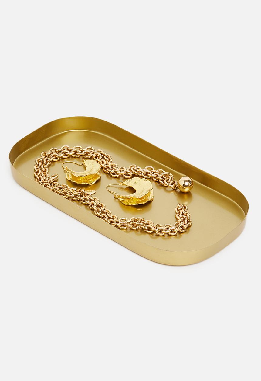 Sixth Floor - Oval tray - gold