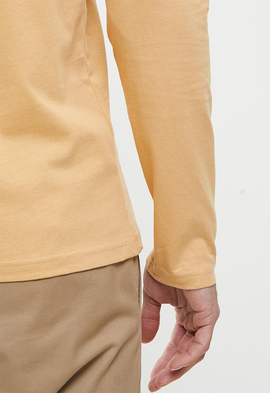 POLO - Plain long sleeve  Tee - Camel