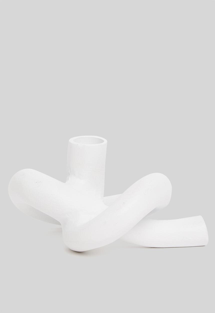 Sixth Floor - Loopy dinner candle holder - white