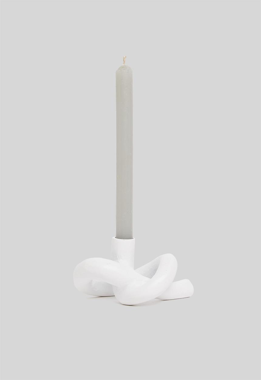 Sixth Floor - Loopy dinner candle holder - white