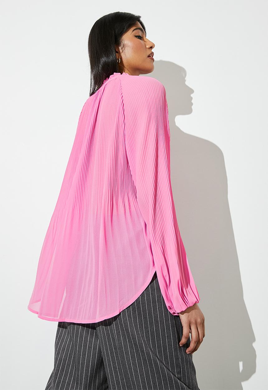 Superbalist - Mushroom pleated blouse - pink