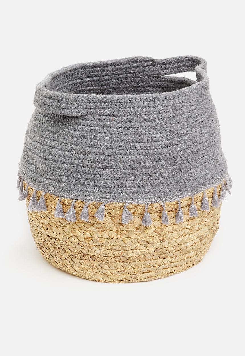 Sixth Floor - Tassel belly basket - grey & brown 