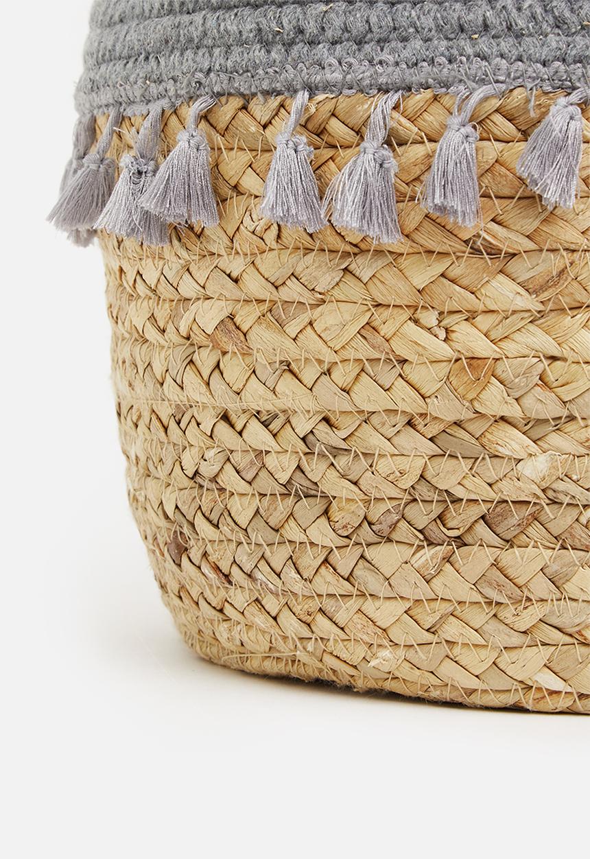 Sixth Floor - Tassel belly basket - grey & brown 
