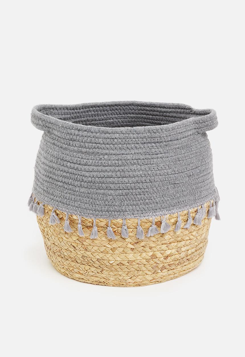 Sixth Floor - Tassel belly basket - grey & brown 