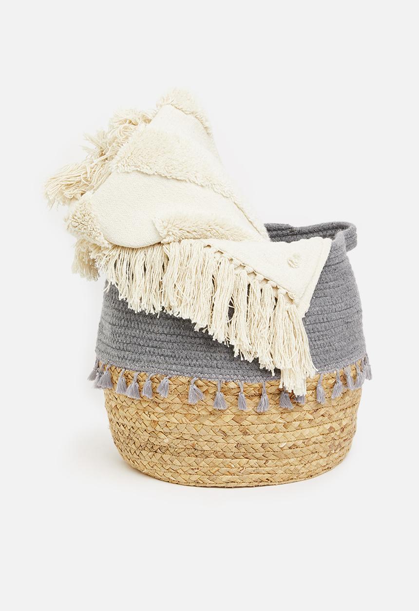Sixth Floor - Tassel belly basket - grey & brown 