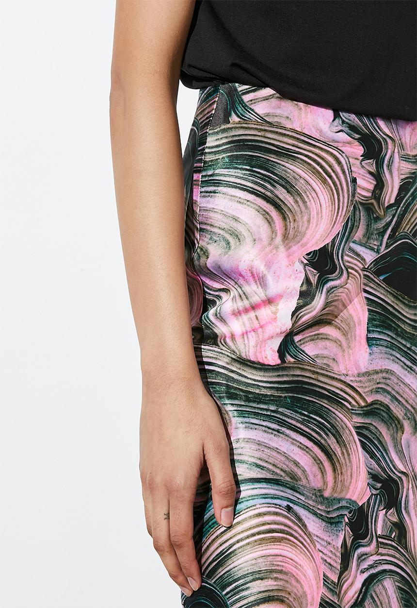 Superbalist - Long midi slip skirt - pink textured waves
