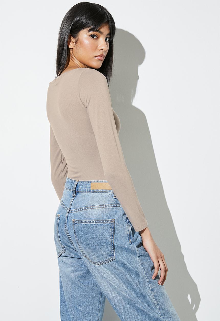 Superbalist - 2 Pack slash neck bodysuit - mink & milk