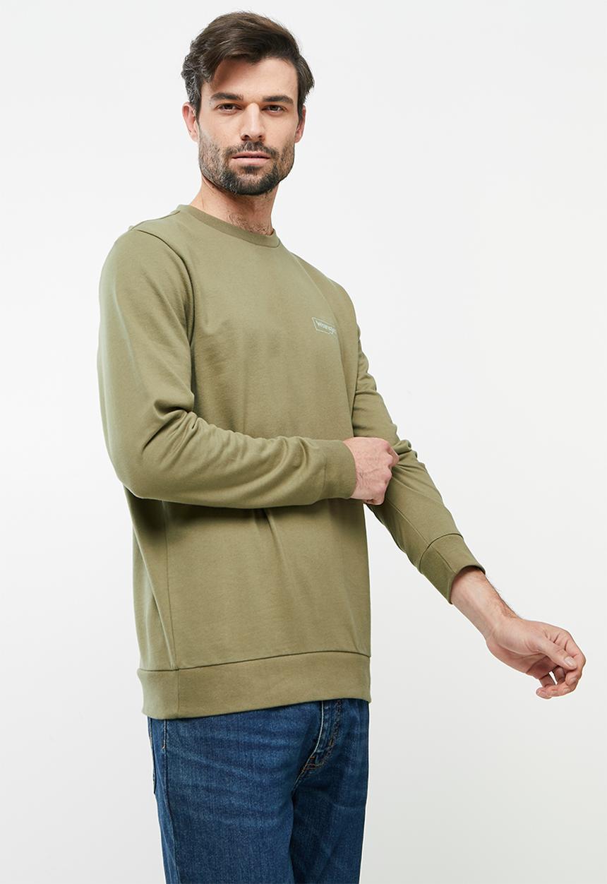 Wrangler - Small box crew sweat - dusty green