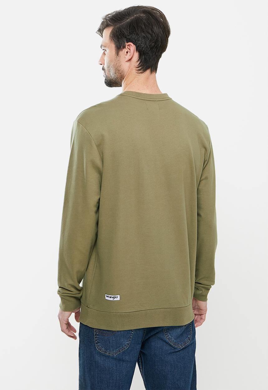 Wrangler - Small box crew sweat - dusty green