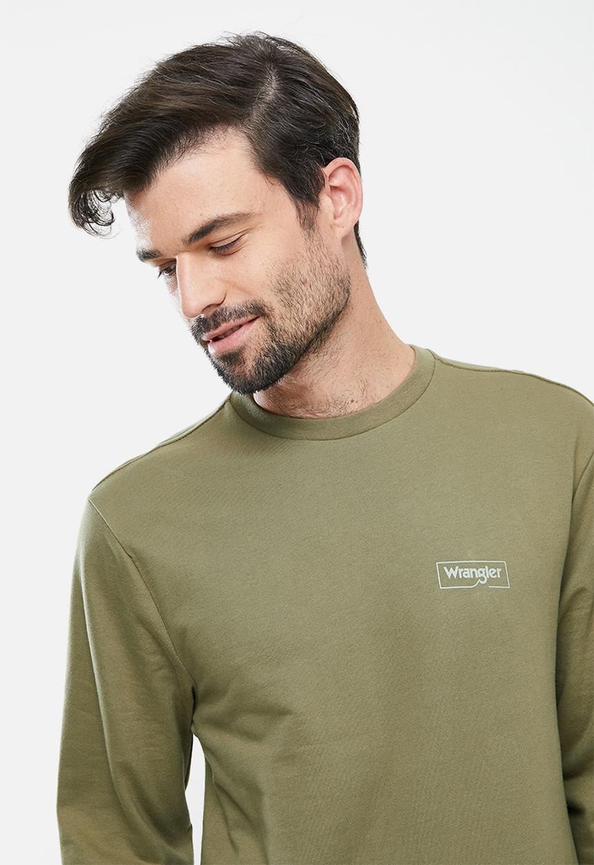 Wrangler - Small box crew sweat - dusty green