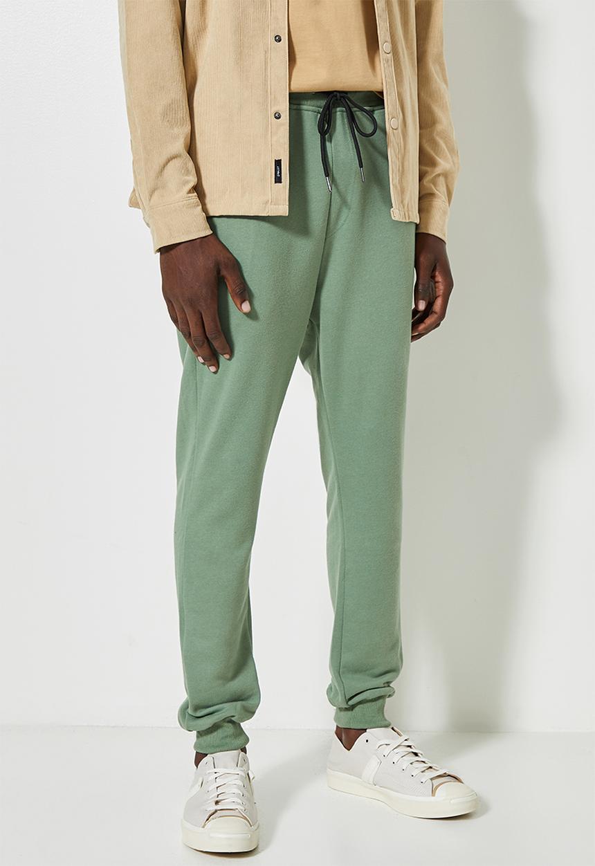 Superbalist - Regular fit knit cuffed lounge pants - fatigue