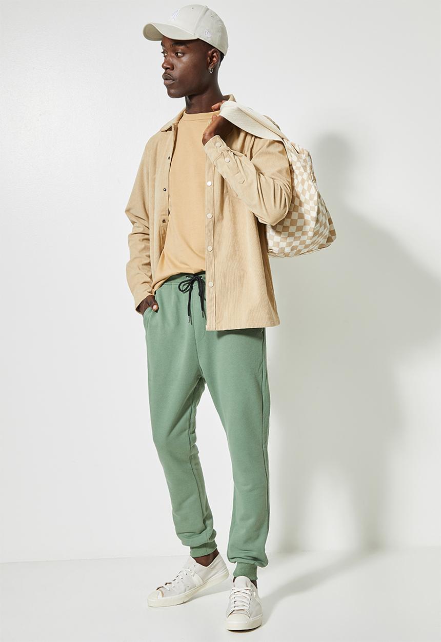 Superbalist - Regular fit knit cuffed lounge pants - fatigue