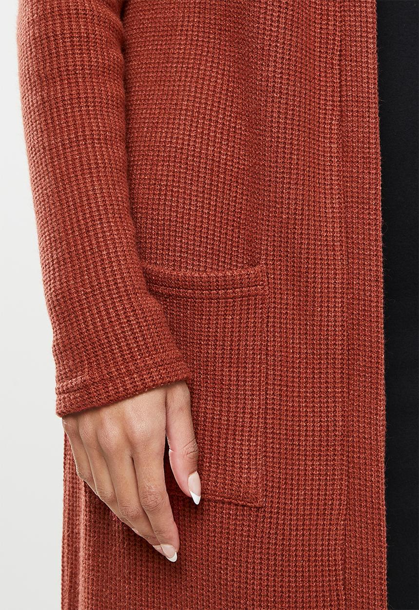 Me&B - Waffle cut & sew cardigan - tan