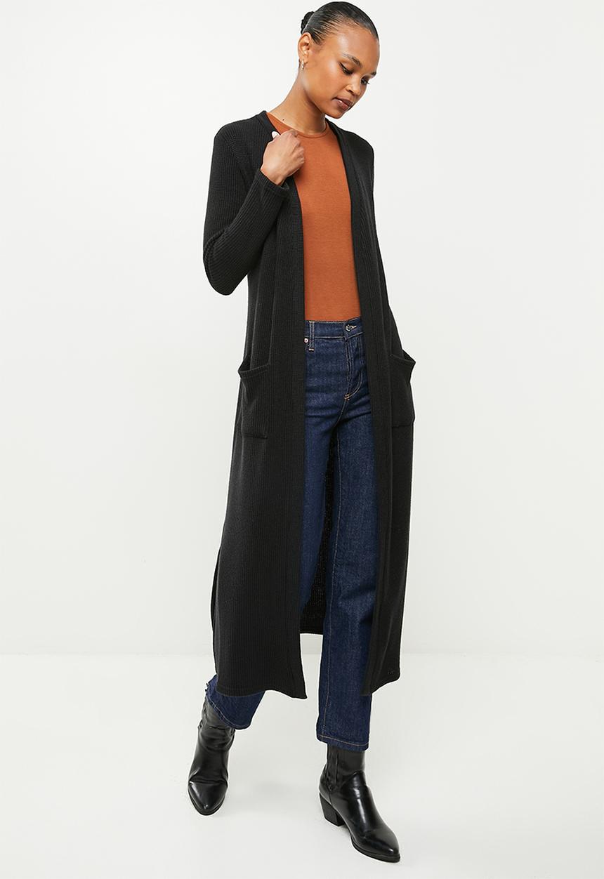 Me&B - Waffel cut and sew cardigan - black