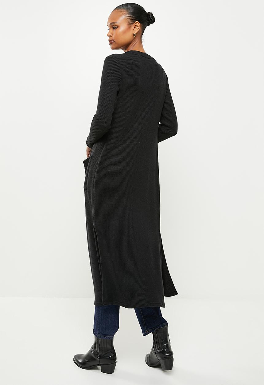 Me&B - Waffel cut and sew cardigan - black