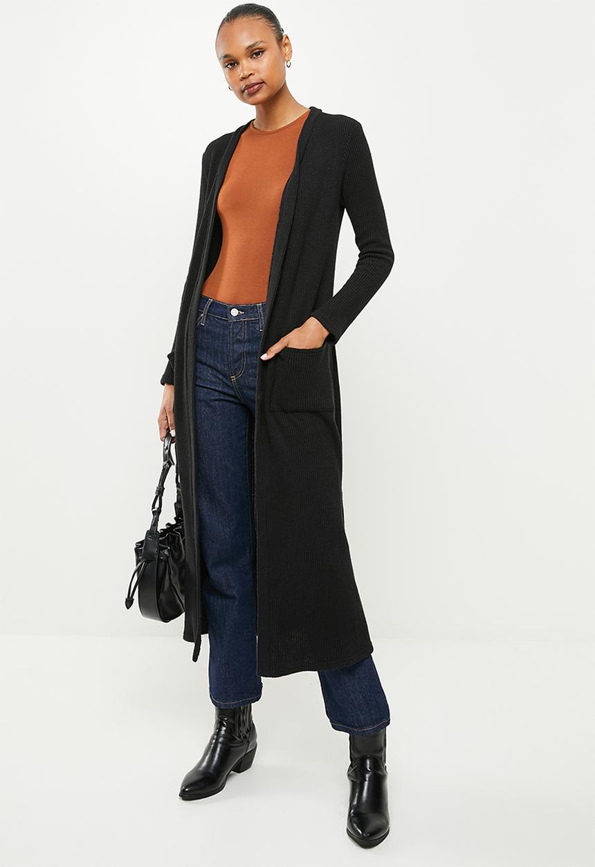 Me&B - Waffel cut and sew cardigan - black