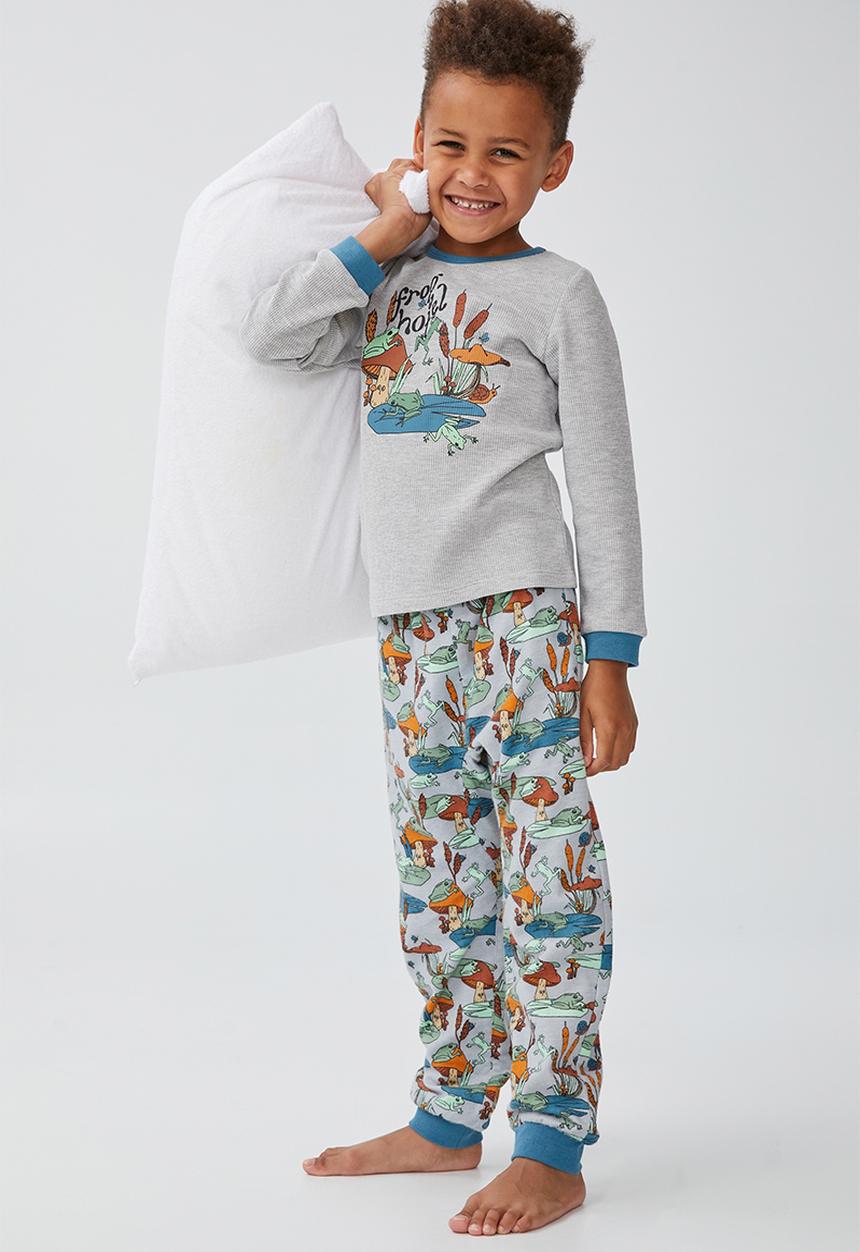 Cotton On - Noah long sleeve pyjama set - light grey