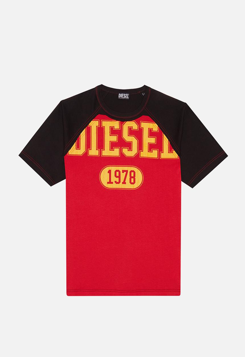 Diesel  - T-raglen short sleeve tee - red & black