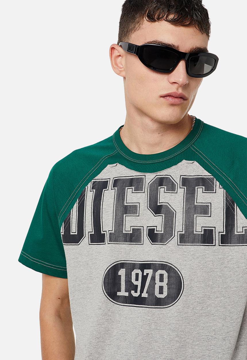 Diesel  - T-raglen short sleeve tee - grey & green