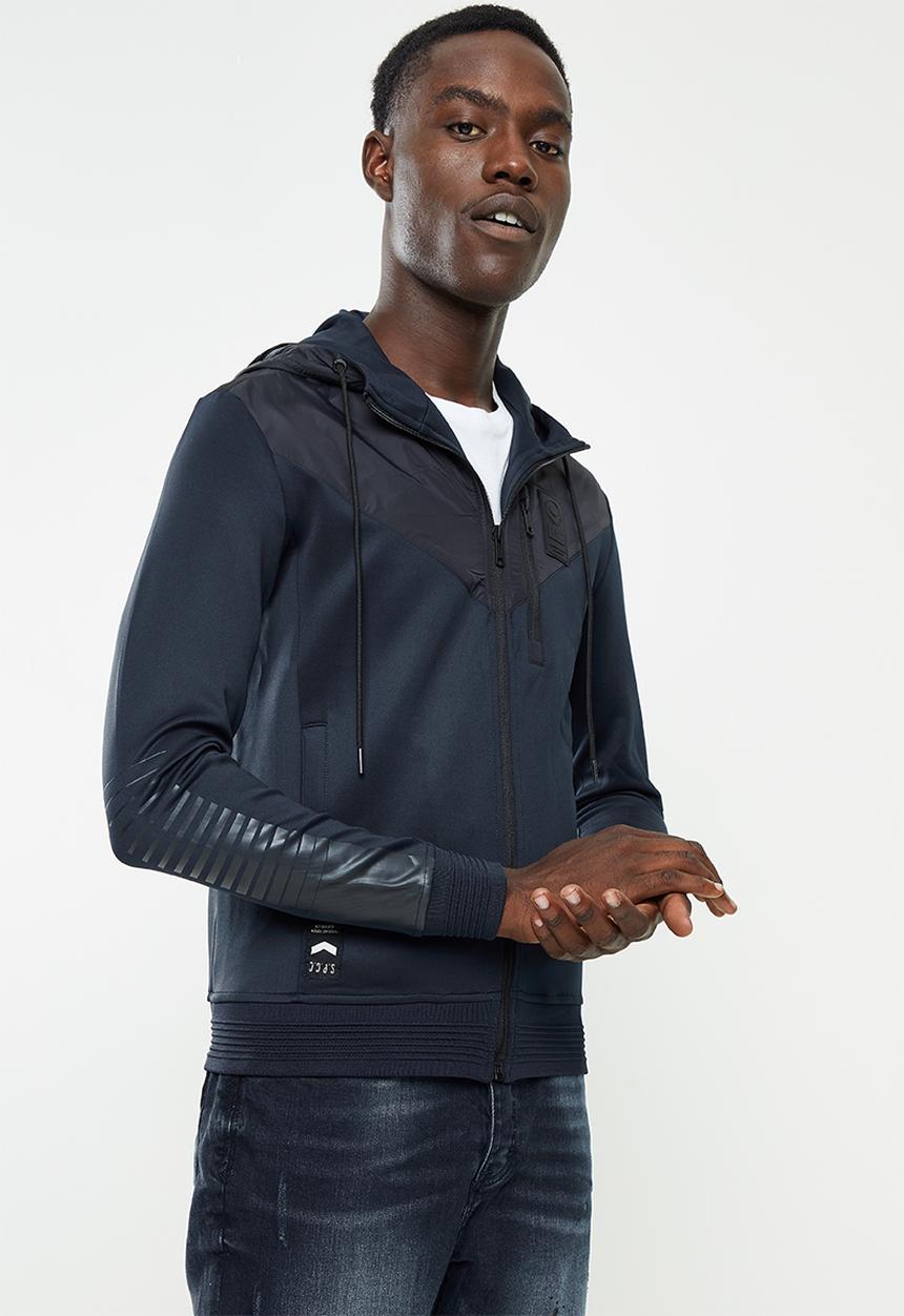 S.P.C.C - Dunlap regular fit zip through hoodie  - ink