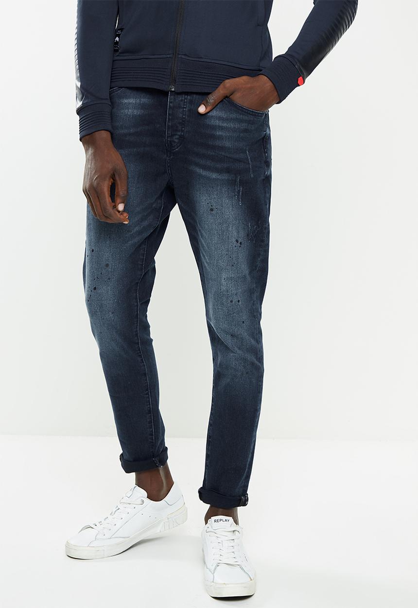 S.P.C.C - Ink stain sabre fit  jeans  - indigo