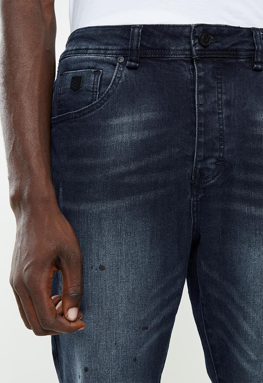 S.P.C.C - Ink stain sabre fit  jeans  - indigo