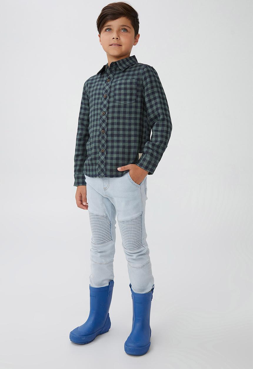 Cotton On - Rugged long sleeve shirt - swag green/navy